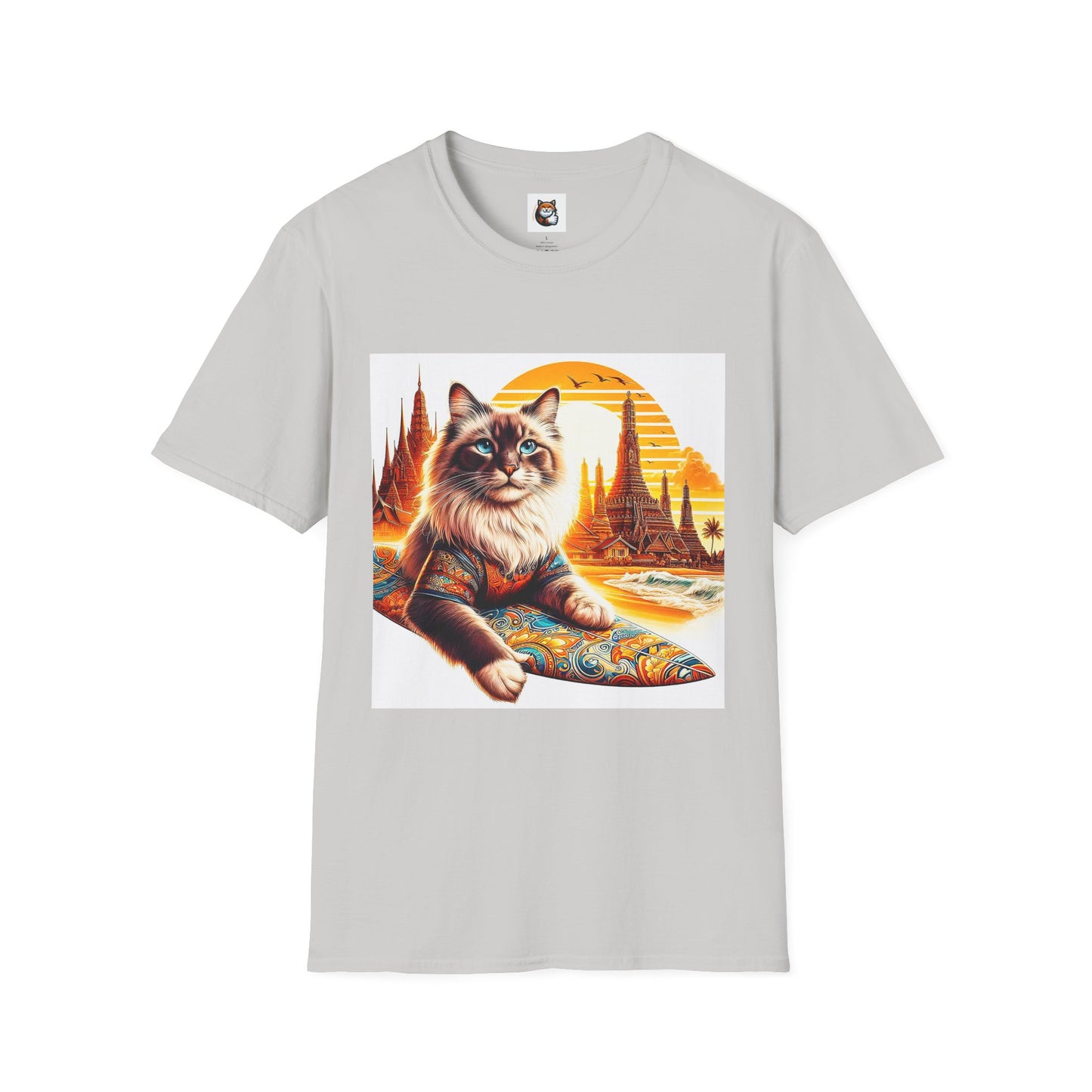 British Shorthair surfing Softstyle T-Shirt