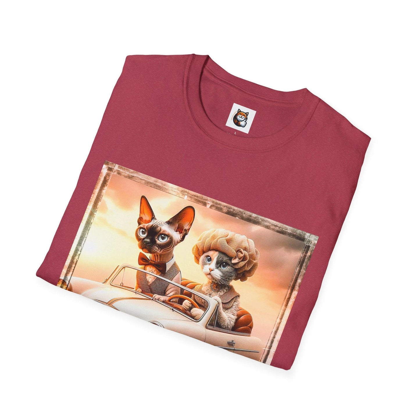 Wacky Devon Rex pretty sunset Unisex Softstyle T-Shirt by Printify