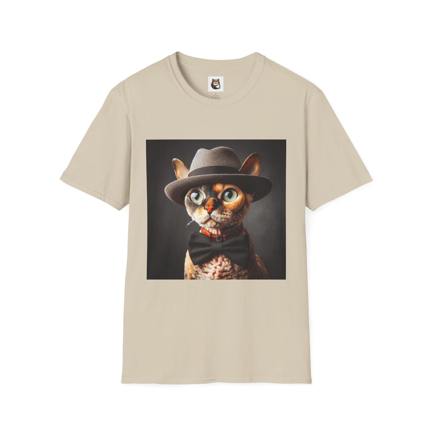 Devon Rex Cat hat and tie Softstyle T-Shirt