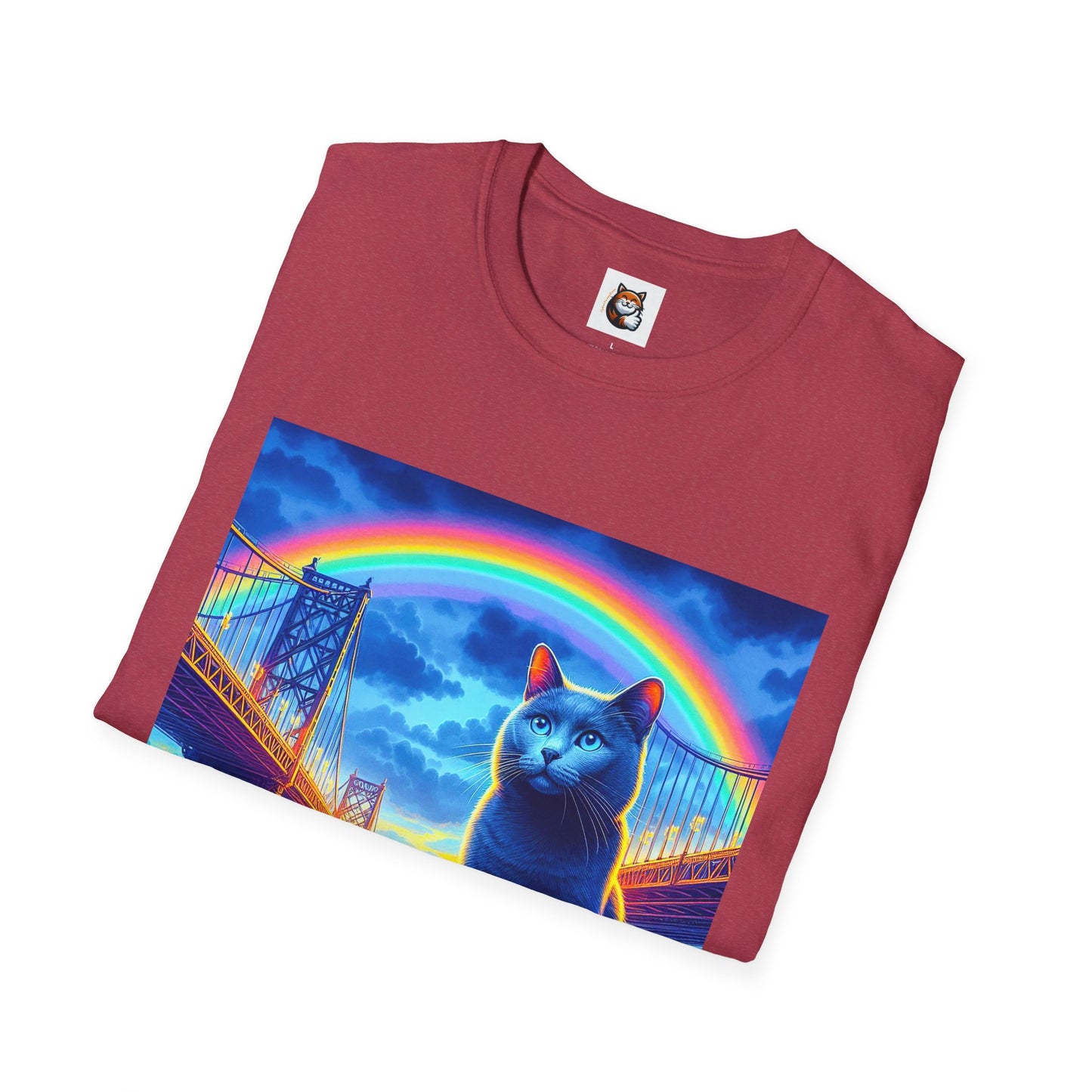 Russian Blue Cat Unisex Softstyle T-Shirt