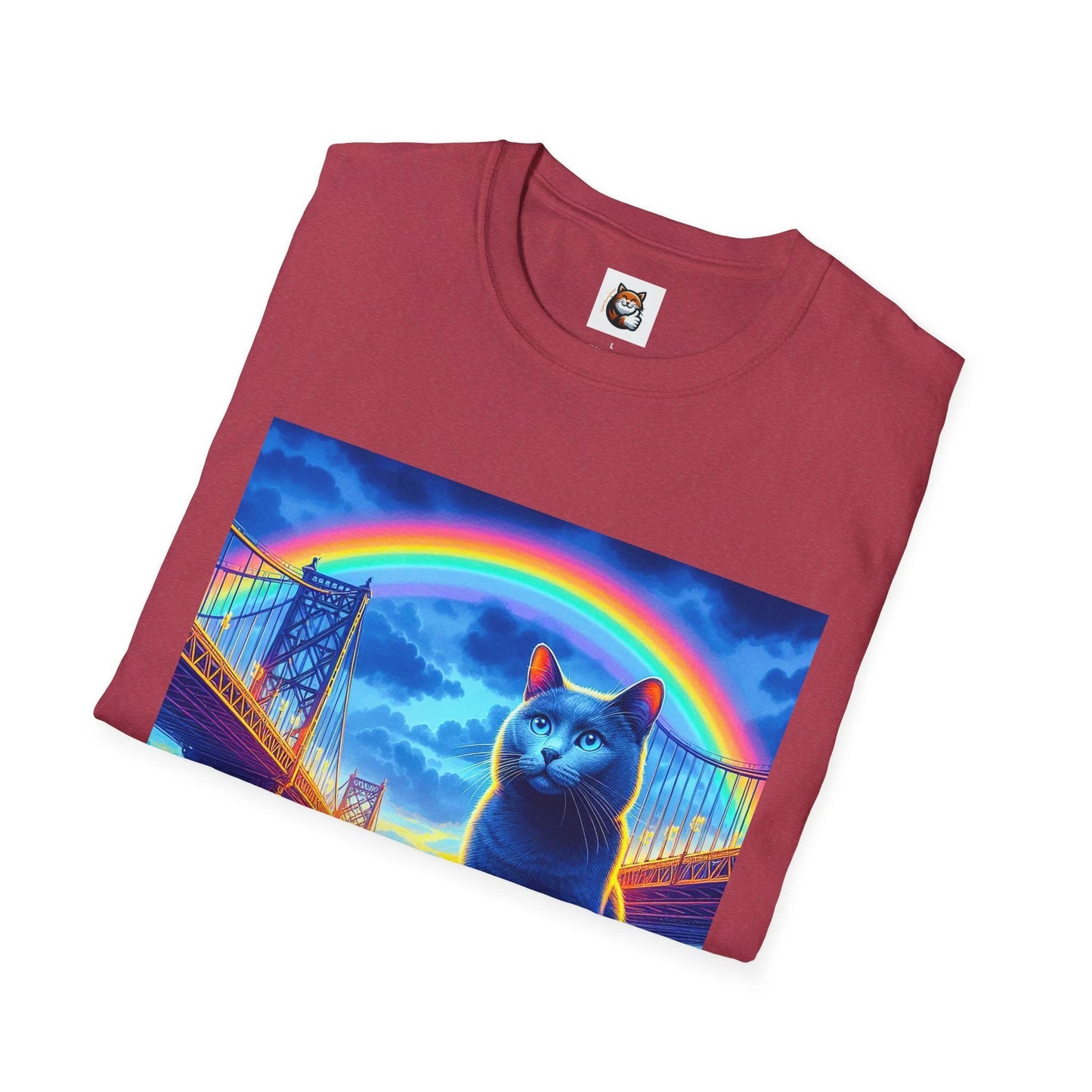 Russian Blue Cat Unisex Softstyle T-Shirt by Printify