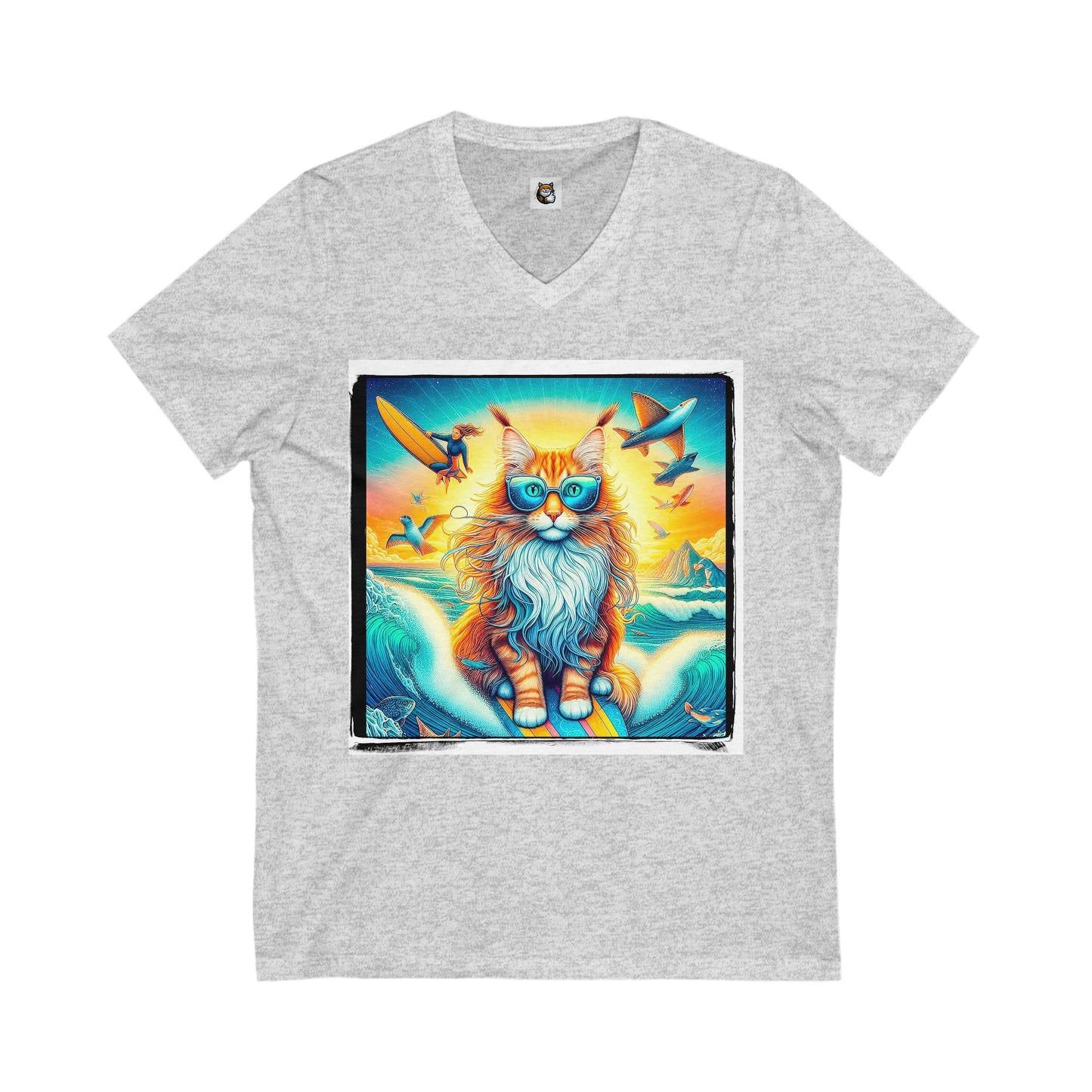 Maine Coon Unisex Jersey Short Sleeve V-Neck Tee