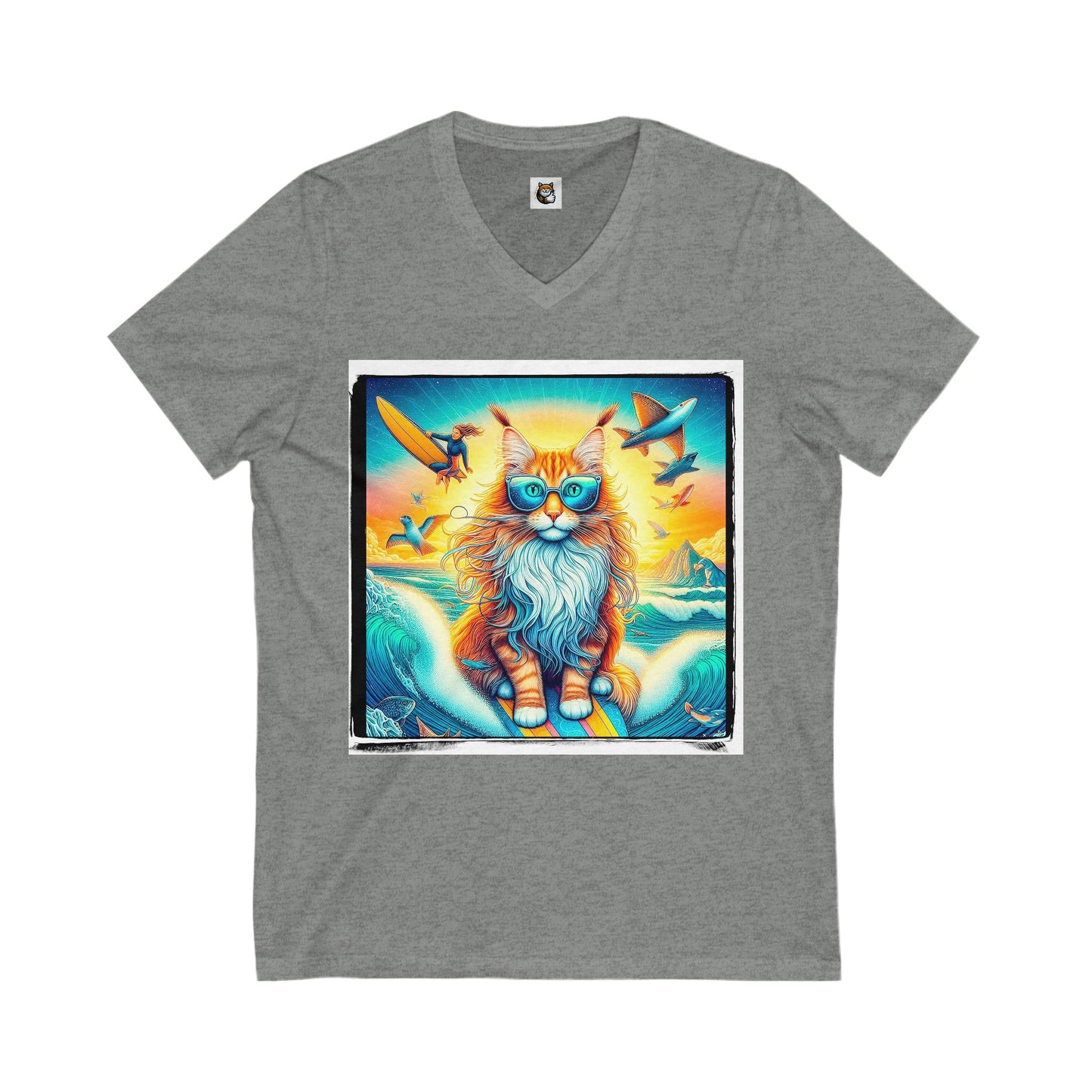 Maine Coon Unisex Jersey Short Sleeve V-Neck Tee