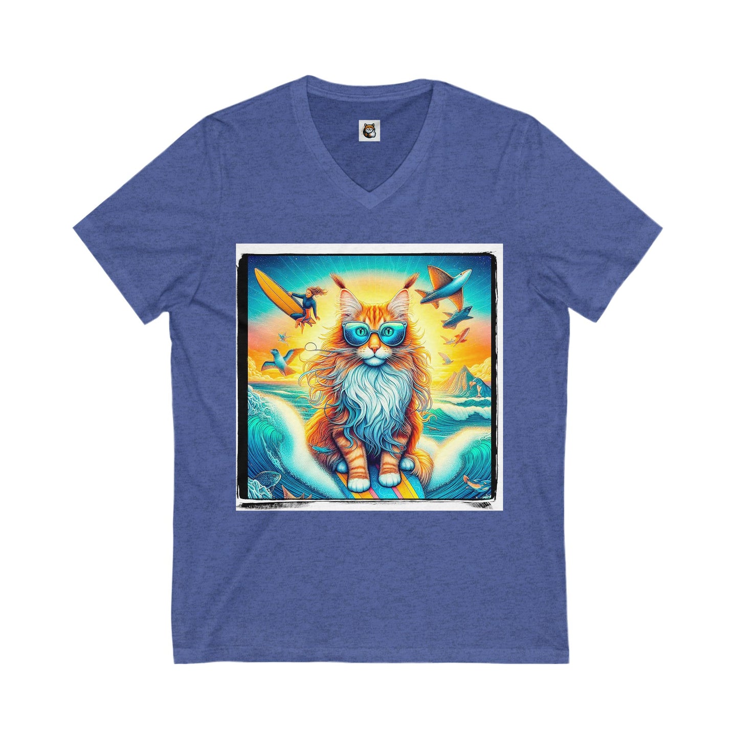 Maine Coon Unisex Jersey Short Sleeve V-Neck Tee