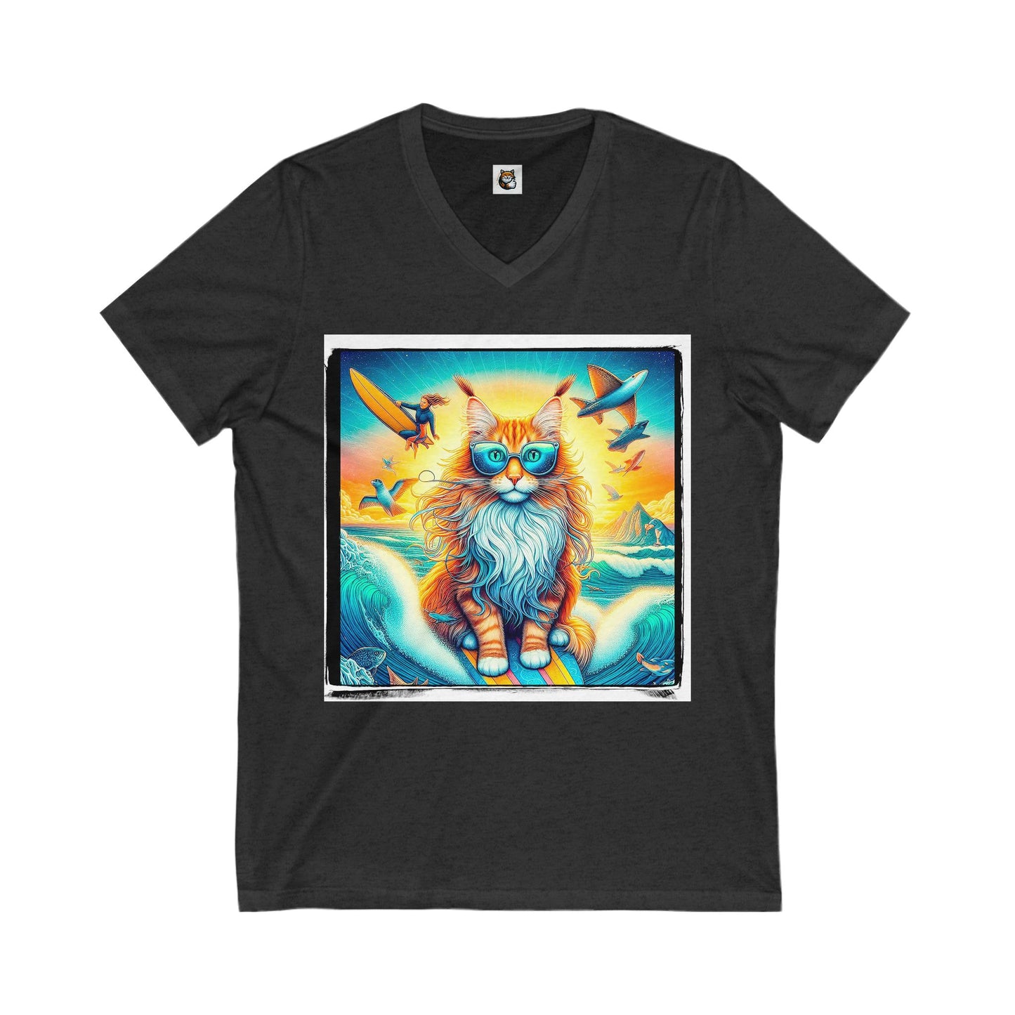 Maine Coon Unisex Jersey Short Sleeve V-Neck Tee