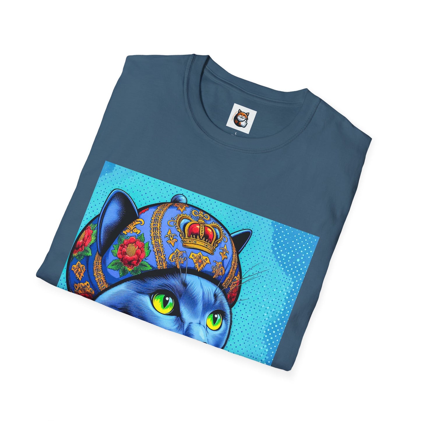 Russian Blue Cat Unisex Softstyle T-Shirt