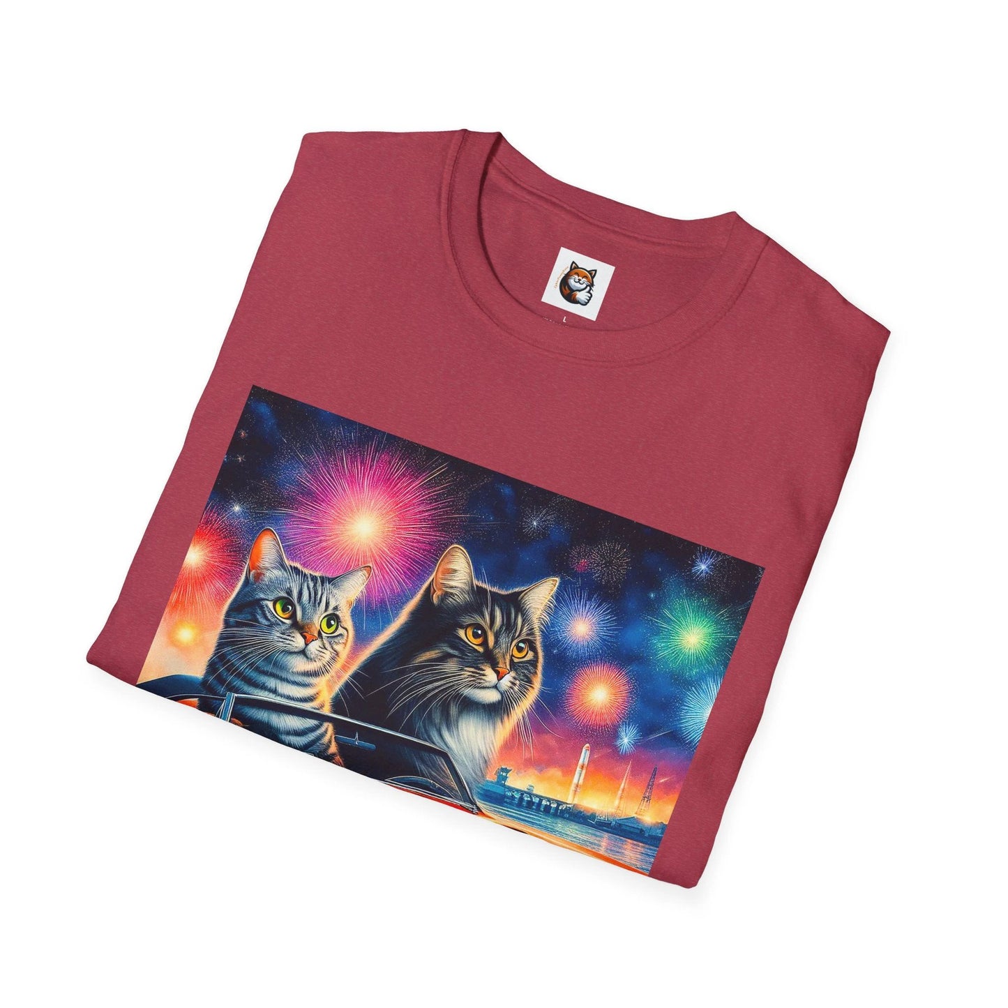 Wacky Domestic Cat Unisex Softstyle T-Shirt by Printify