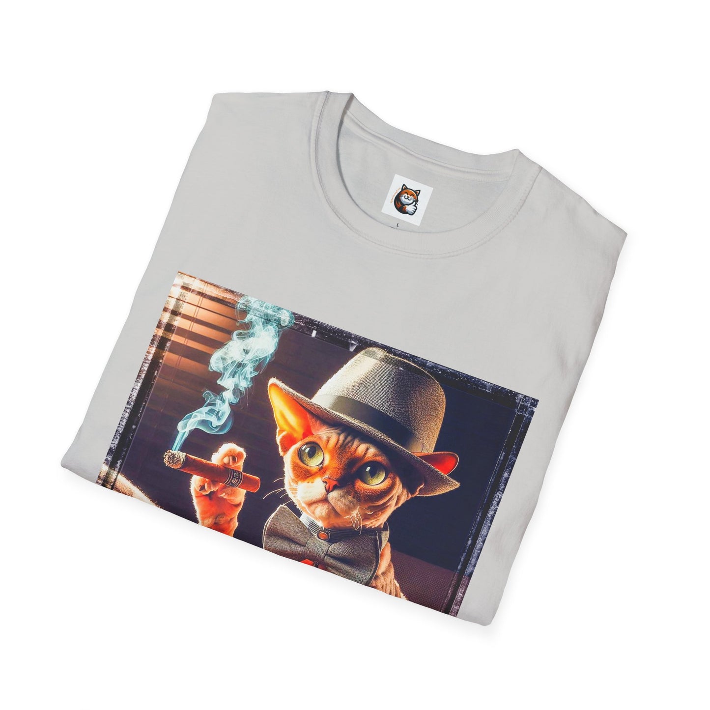 Devon Rex Cat whiskey drinker Softstyle T-Shirt