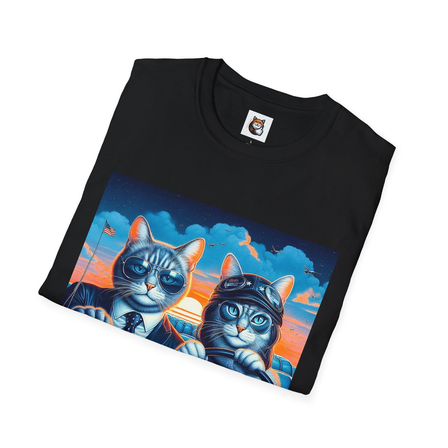 Wacky Russian Blue Cat cute couple driving T-Shirt