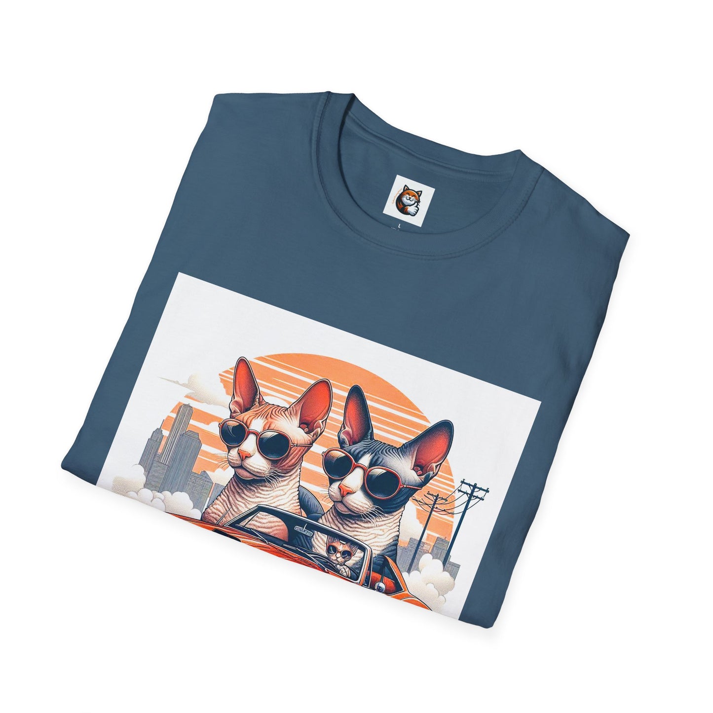 Wacky Cornish Rex Cat couple driving T-Shirt