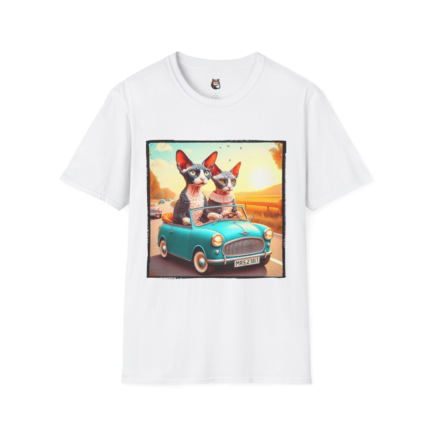 Wacky Cornish Rex Cat tiny car T-Shirt