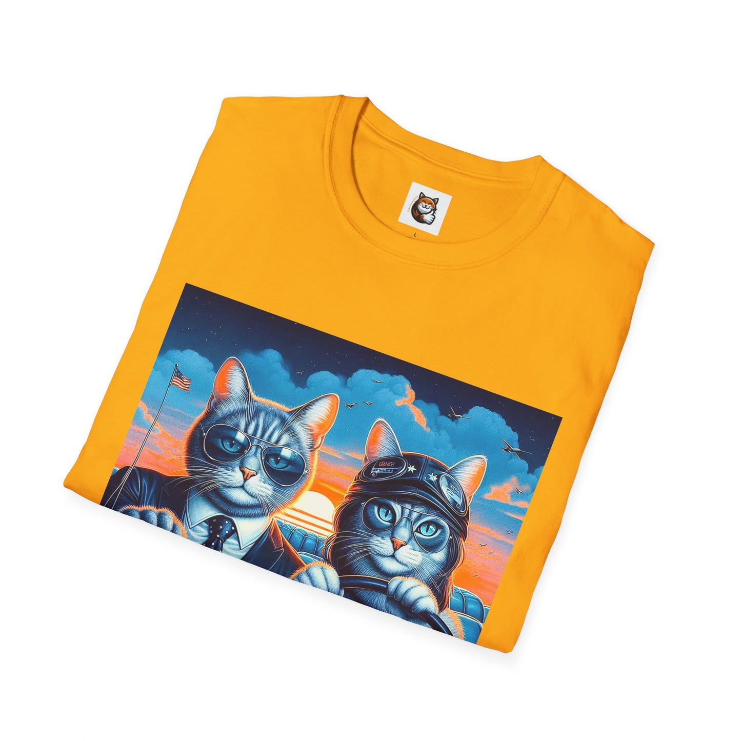Wacky Russian Blue Cat cute couple driving T-Shirt