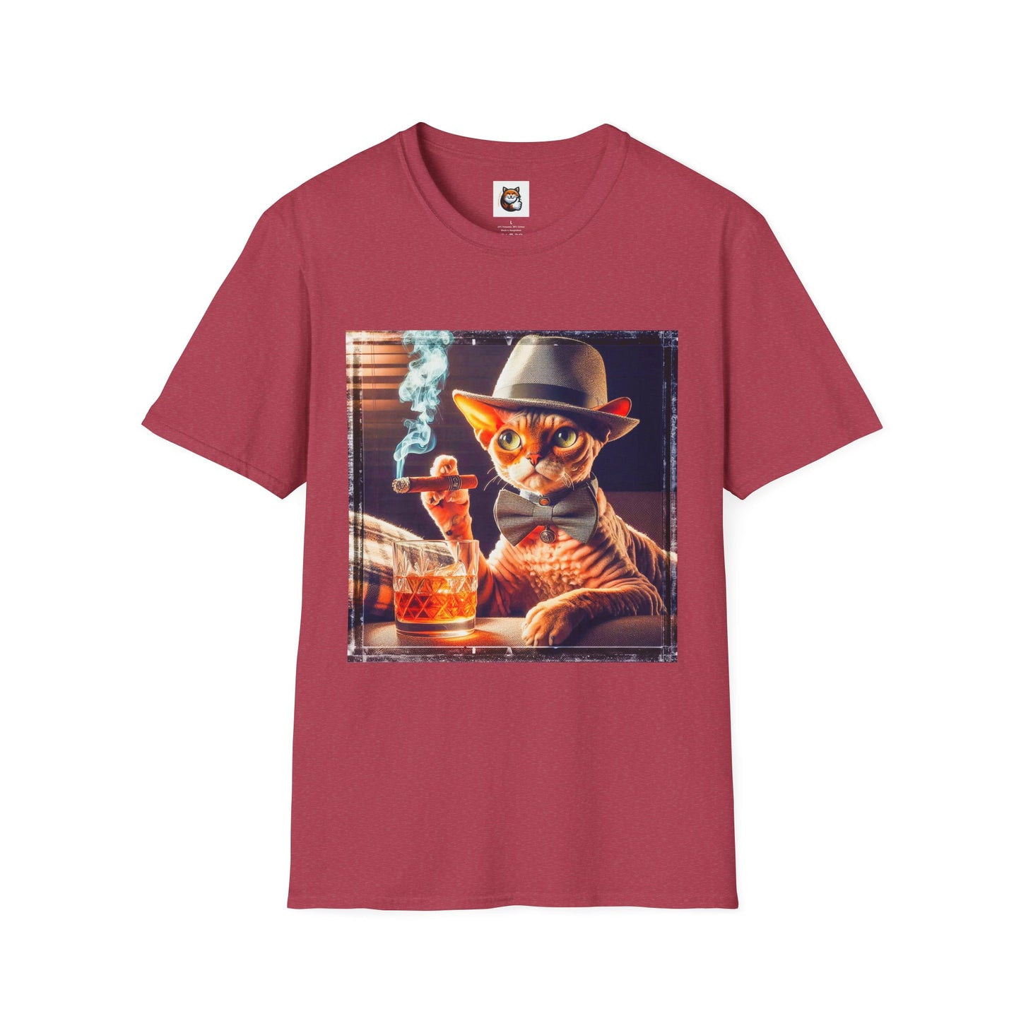 Devon Rex Cat whiskey drinker Softstyle T-Shirt