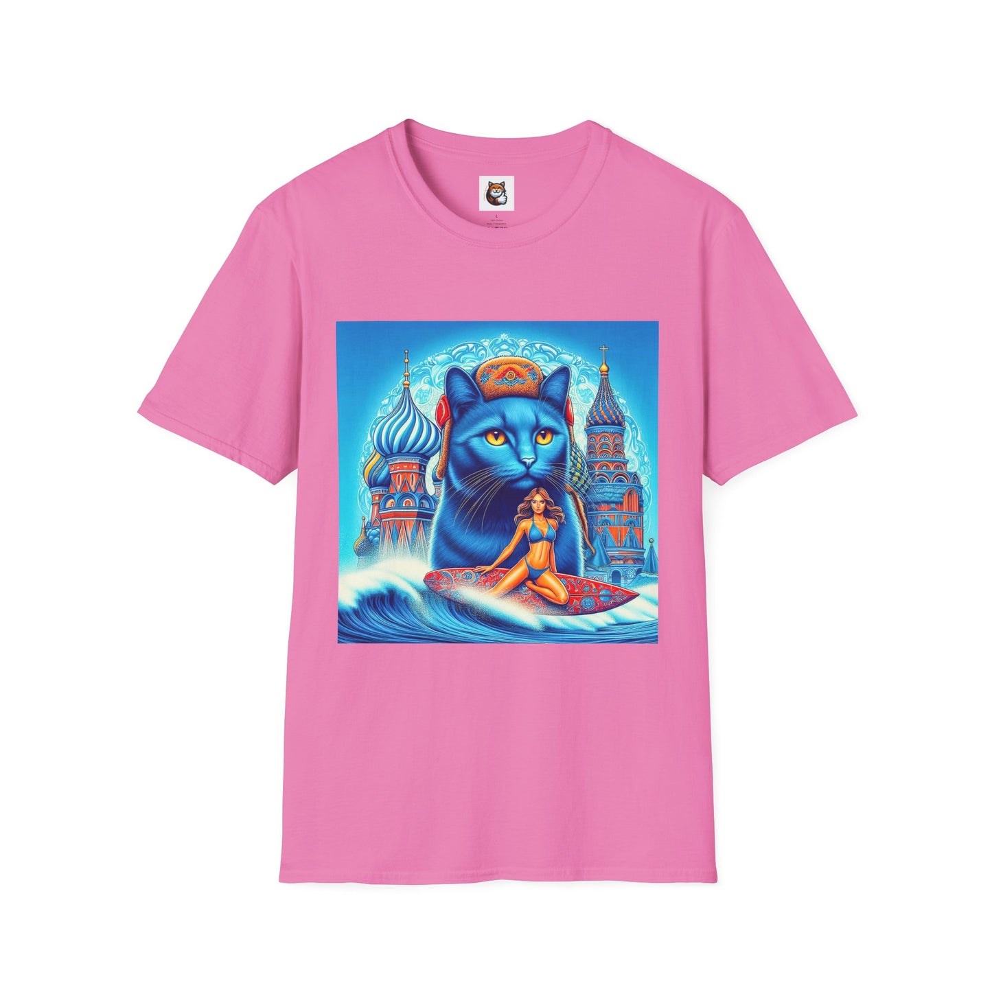 Russian Blue Cat egyptian goddess Softstyle T-Shirt