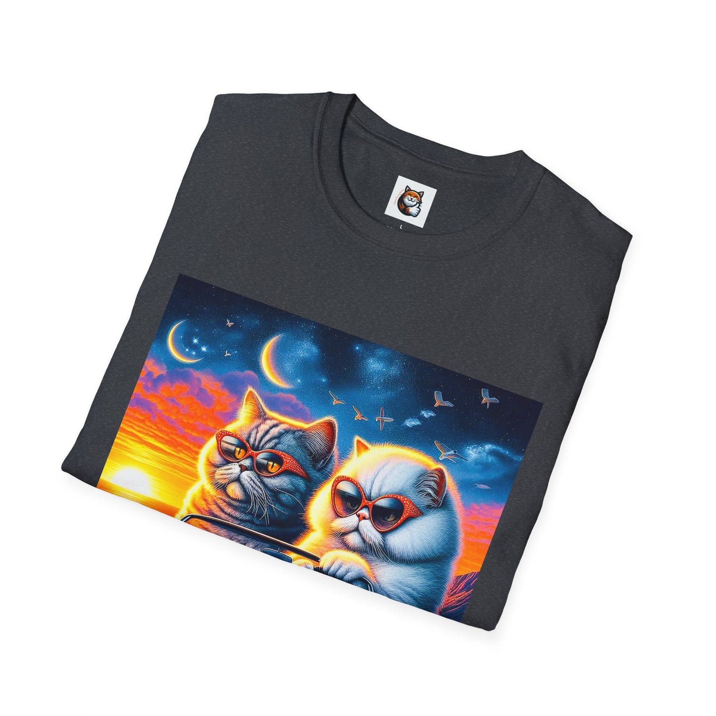 Selkirk Rex Cat T-Shirt sunset driving