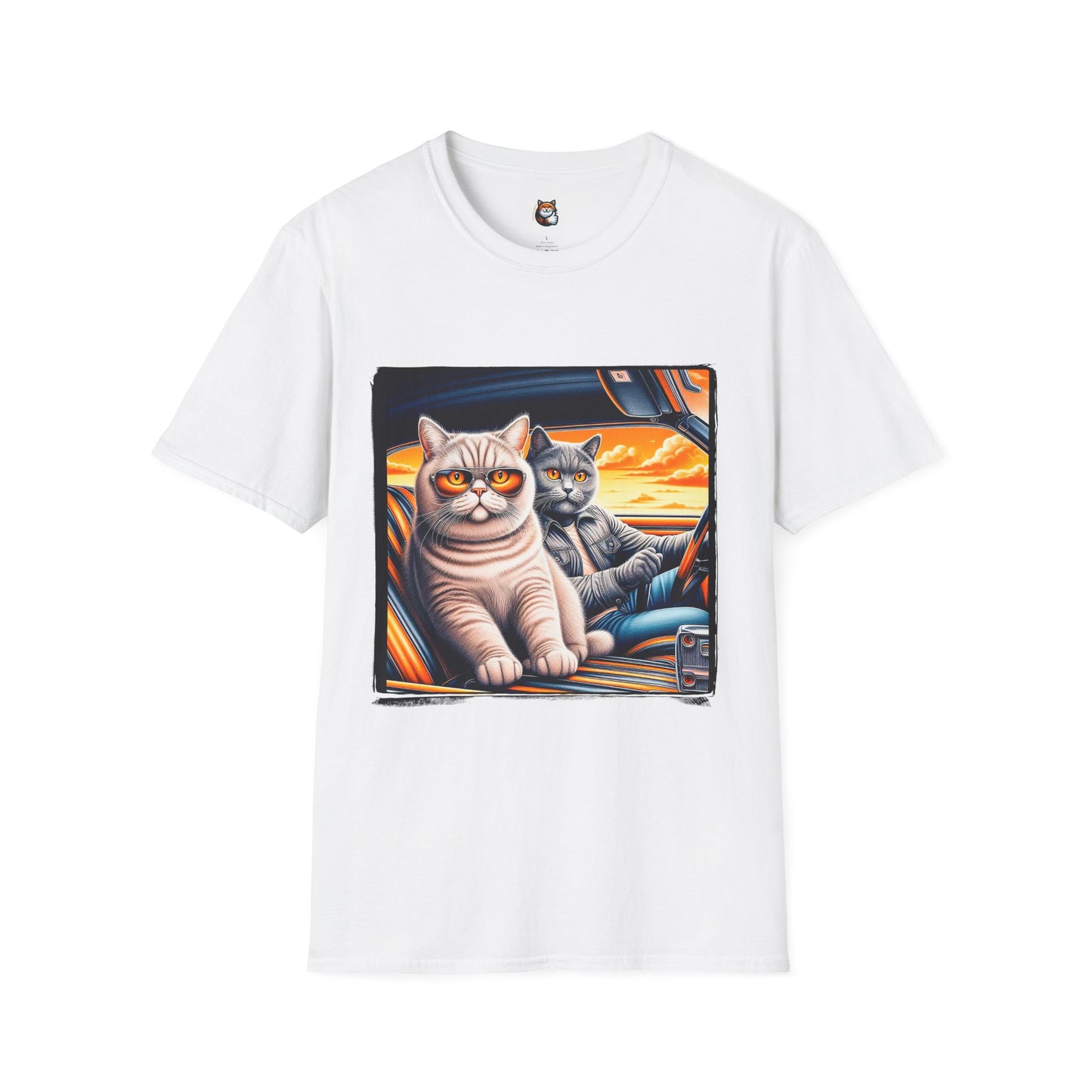 British Shorthair friends driving Softstyle T-Shirt