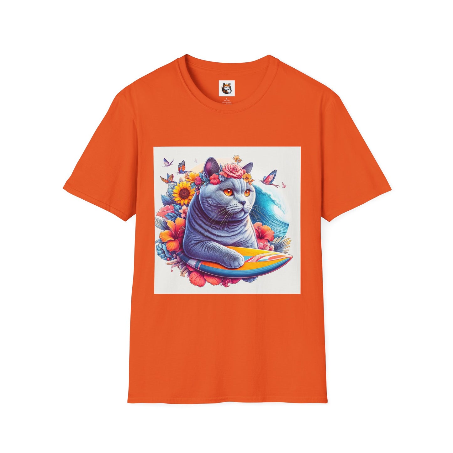 British Shorthair surf board Softstyle T-Shirt
