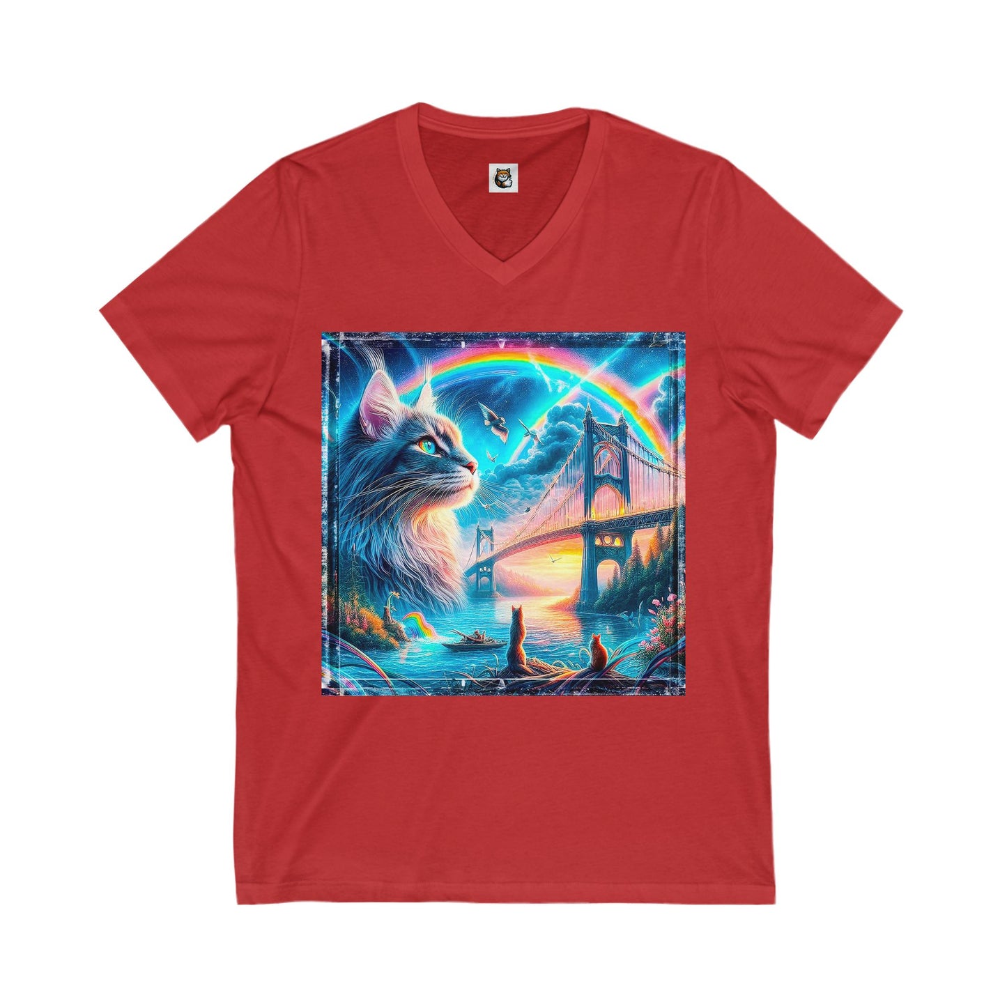 Maine Coon Unisex Jersey Short Sleeve V-Neck Tee