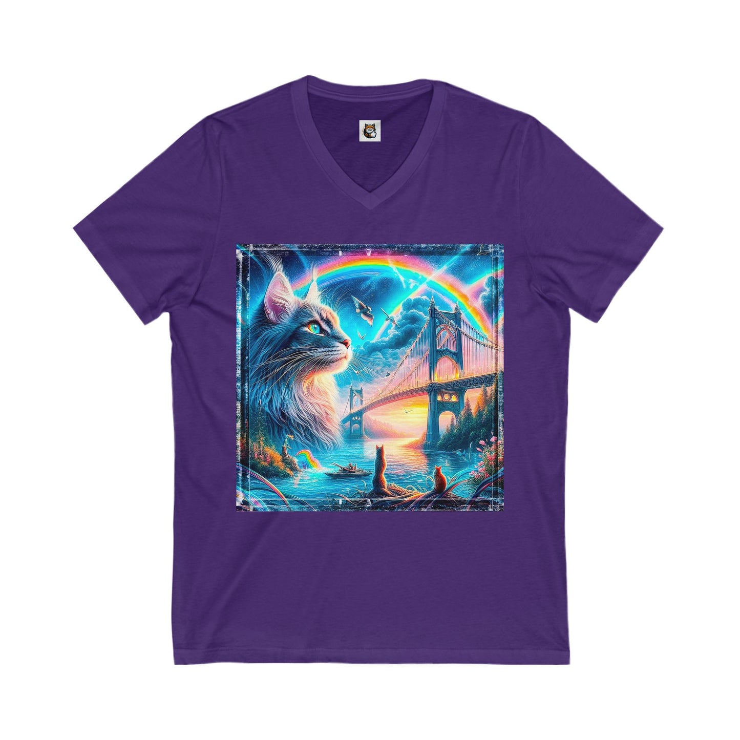 Maine Coon Unisex Jersey Short Sleeve V-Neck Tee