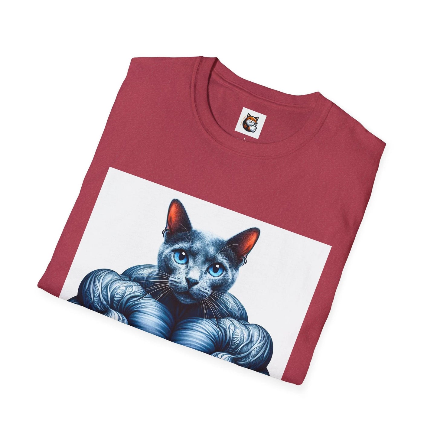 Russian Blue Cat Unisex Softstyle T-Shirt by Printify