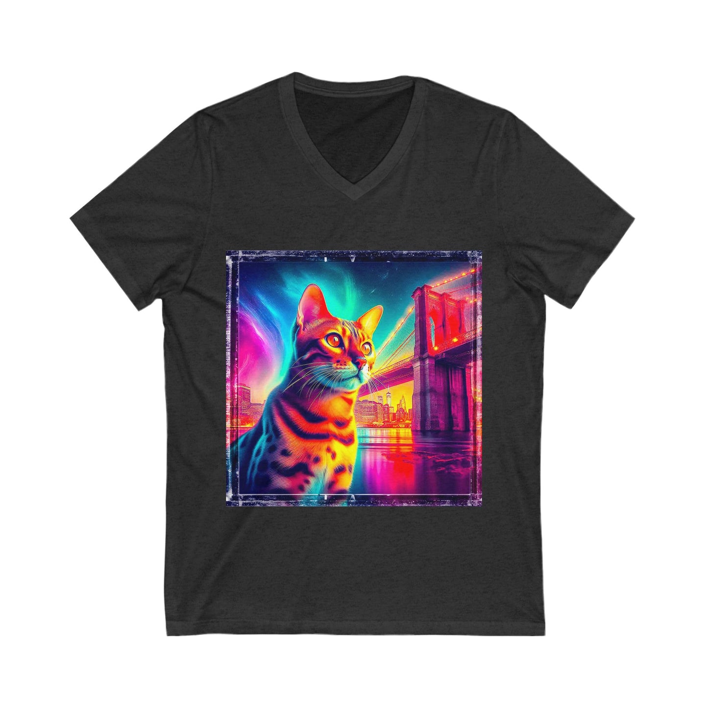 Bengal Unisex pretty colors Short Sleeve V-Neck Tee