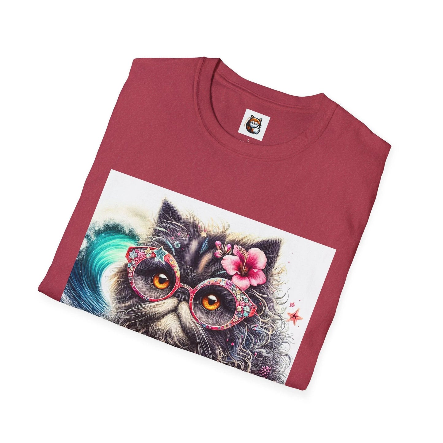Selkirk Rex Cat T-Shirt baby surfer by Printify
