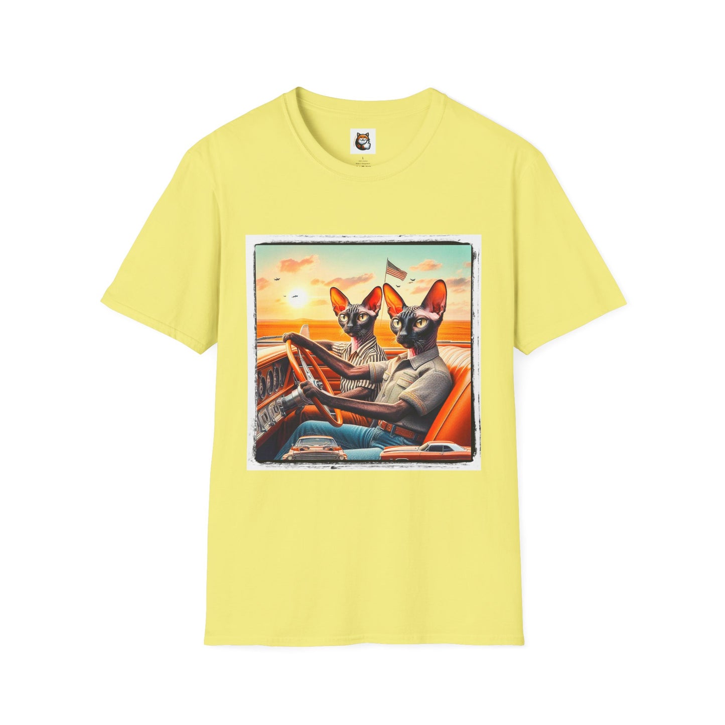 Wacky Cornish Rex Cat couple driving T-Shirt