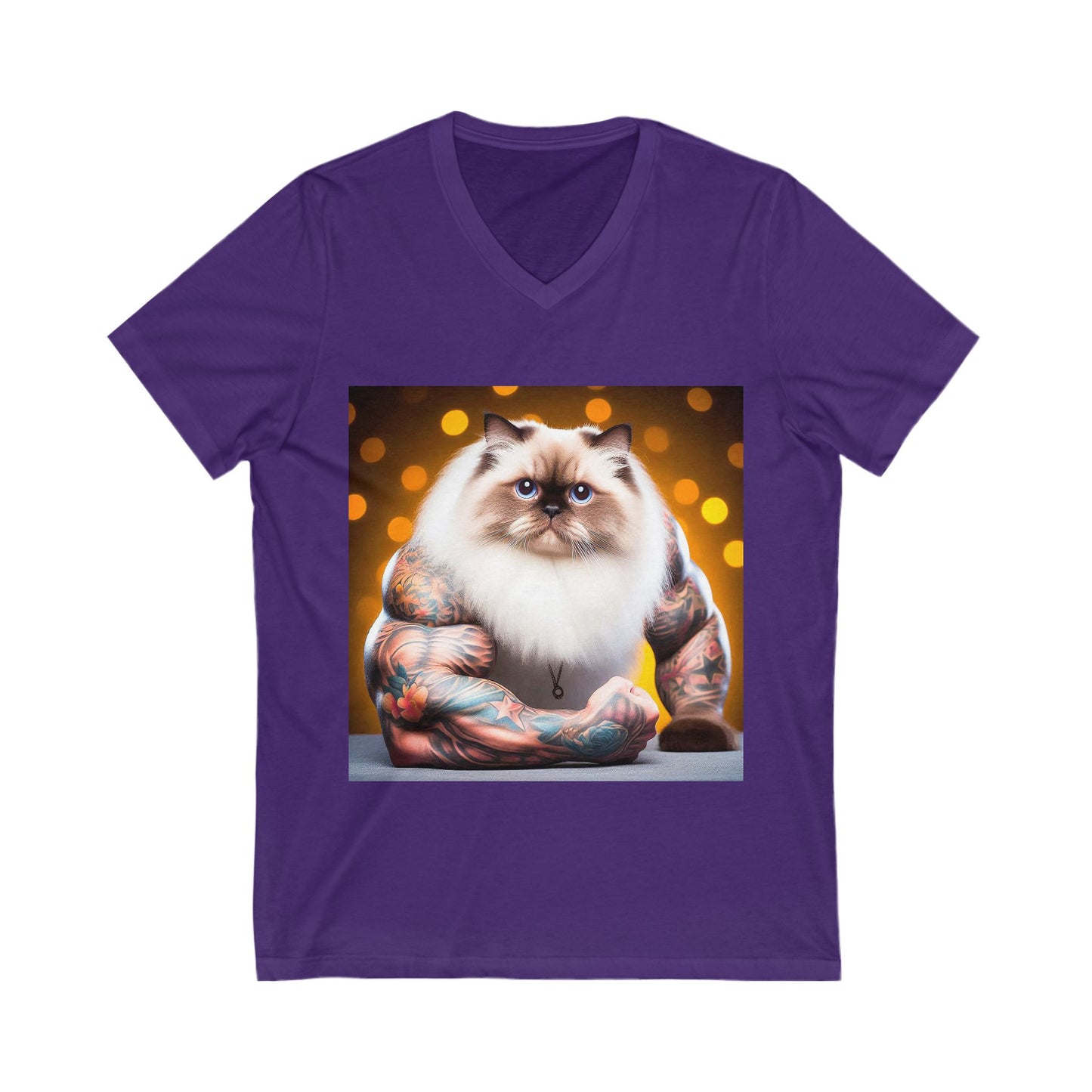 Ragdoll Cat Unisex Jersey Short Sleeve V-Neck Tee
