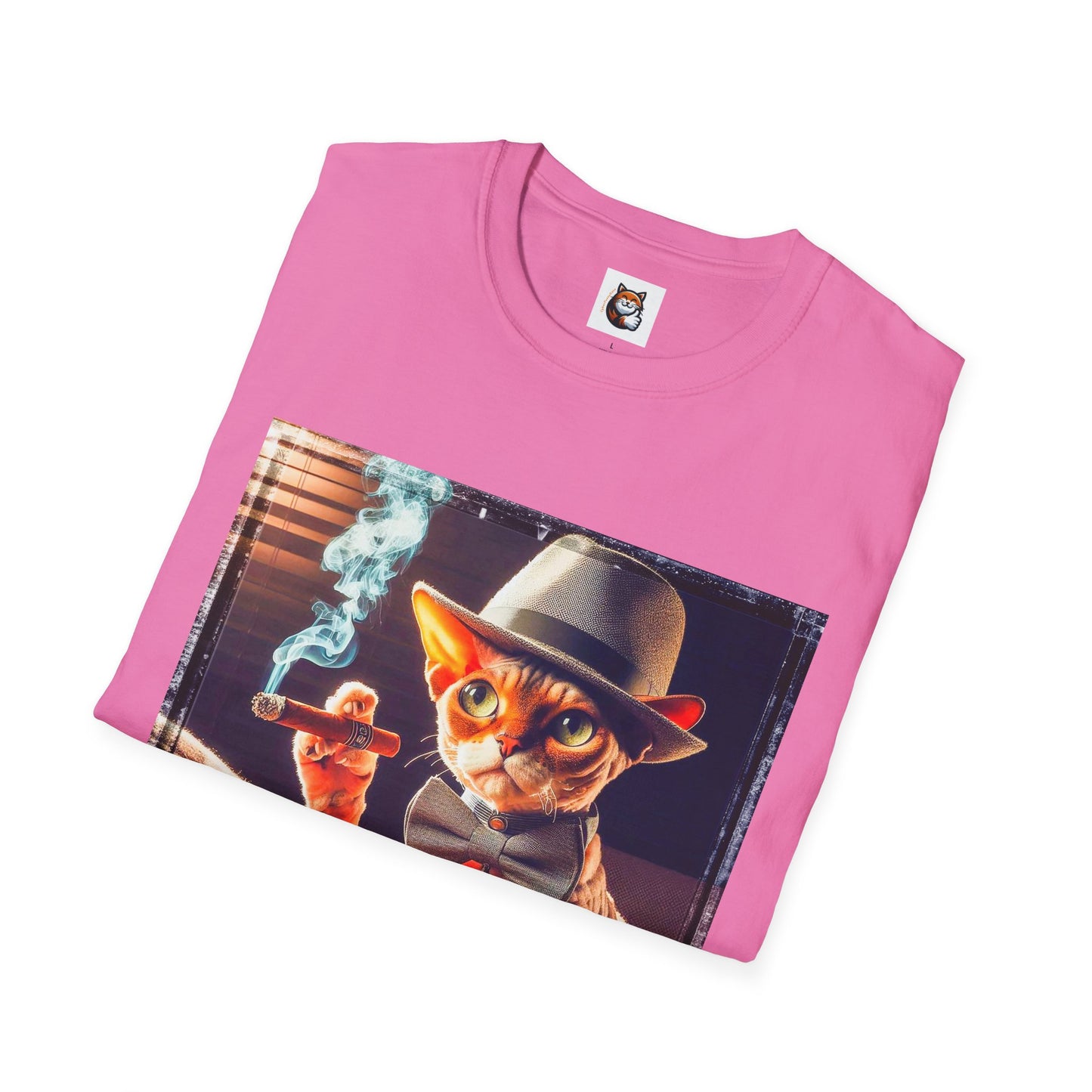 Devon Rex Cat whiskey drinker Softstyle T-Shirt
