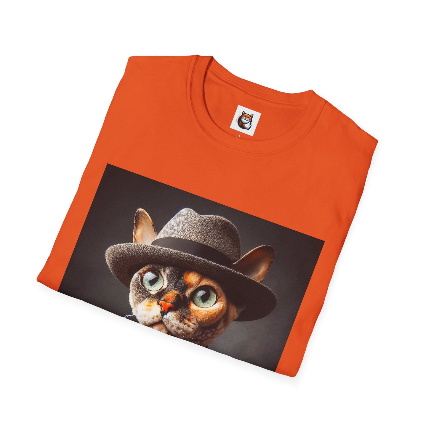 Devon Rex Cat hat and tie Softstyle T-Shirt