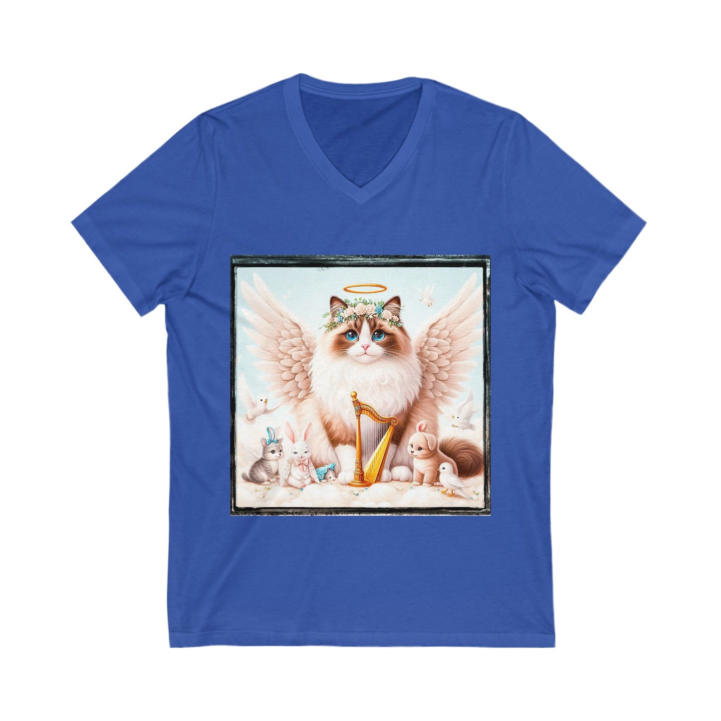 Ragdoll Cat Unisex Jersey Short Sleeve V-Neck Tee