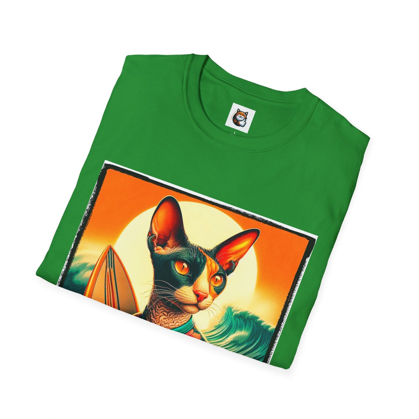 Cornish Rex Cat crashing waves T-Shirt
