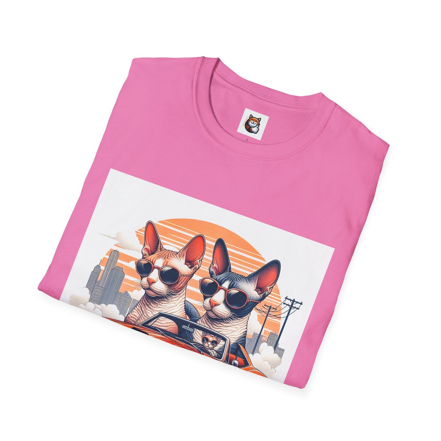 Wacky Cornish Rex Cat couple driving T-Shirt