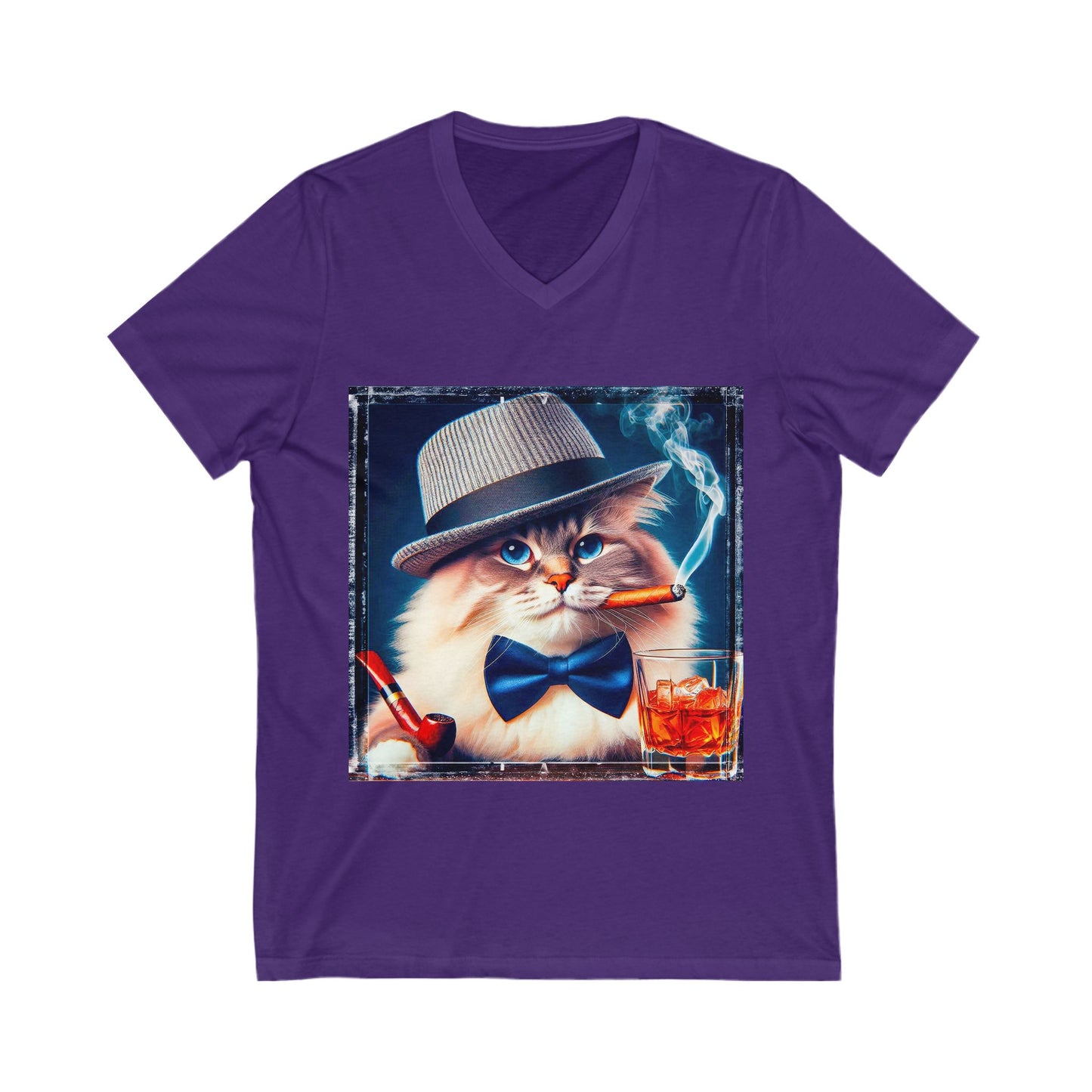 Ragdoll Cat Unisex Jersey Short Sleeve V-Neck Tee
