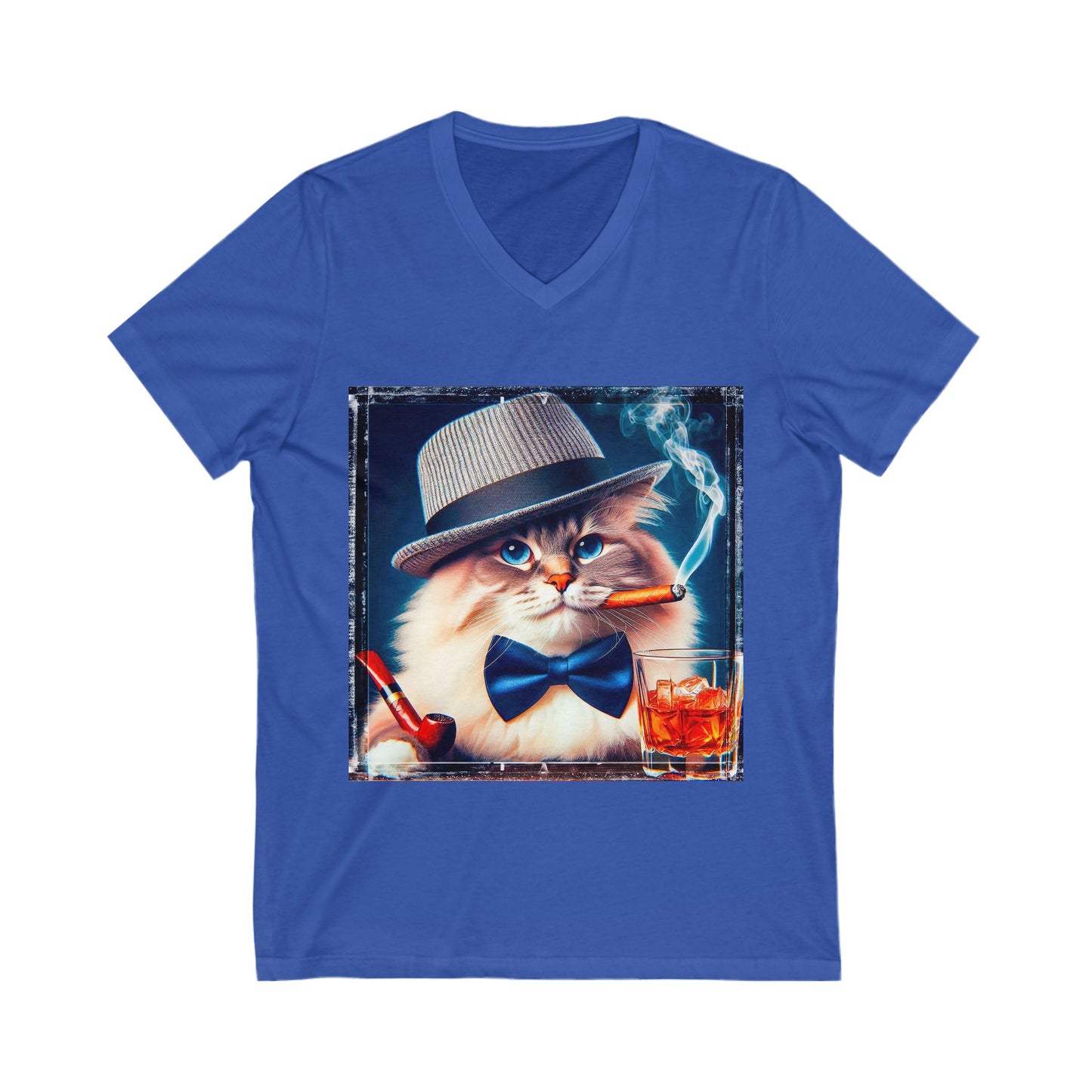 Ragdoll Cat Unisex Jersey Short Sleeve V-Neck Tee