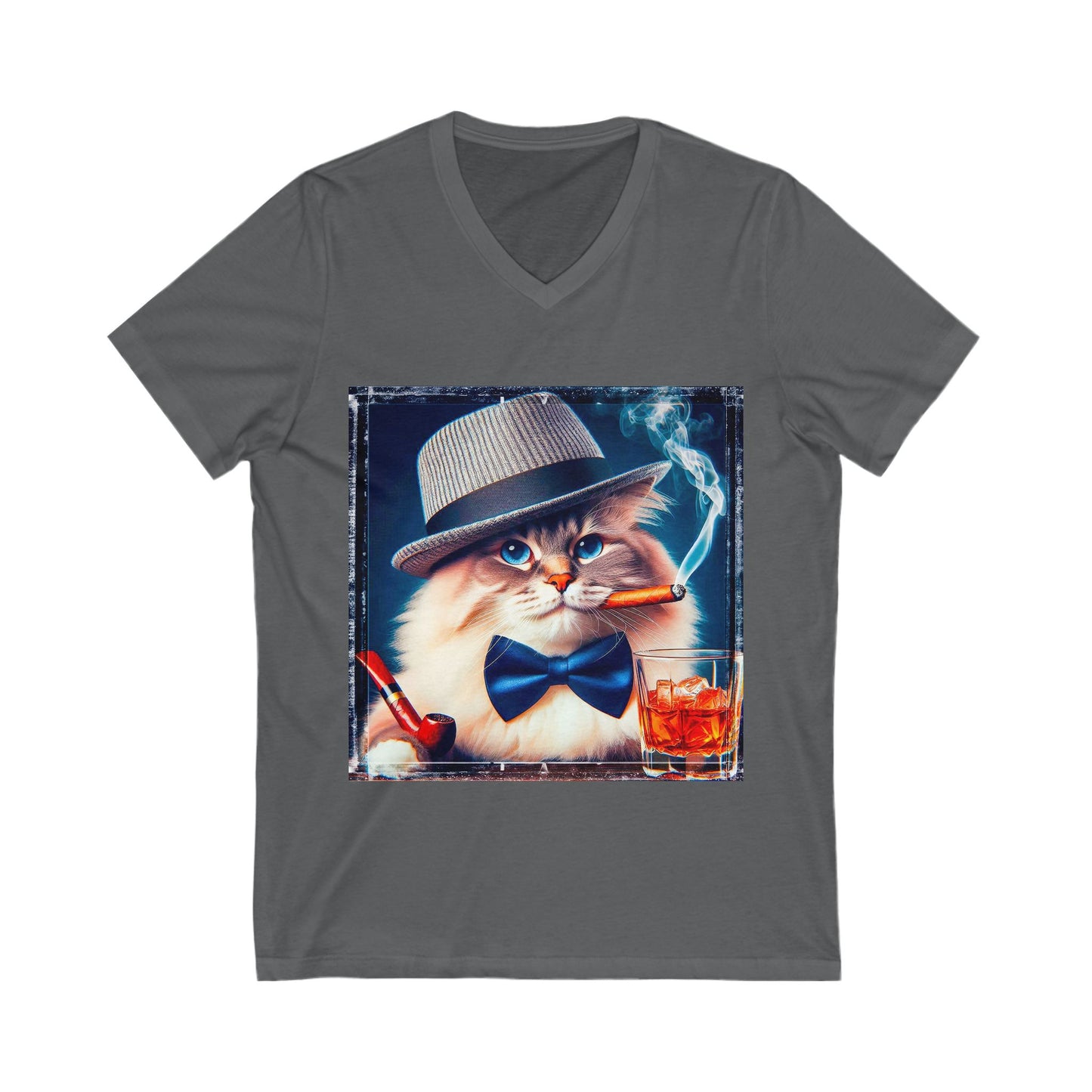 Ragdoll Cat Unisex Jersey Short Sleeve V-Neck Tee