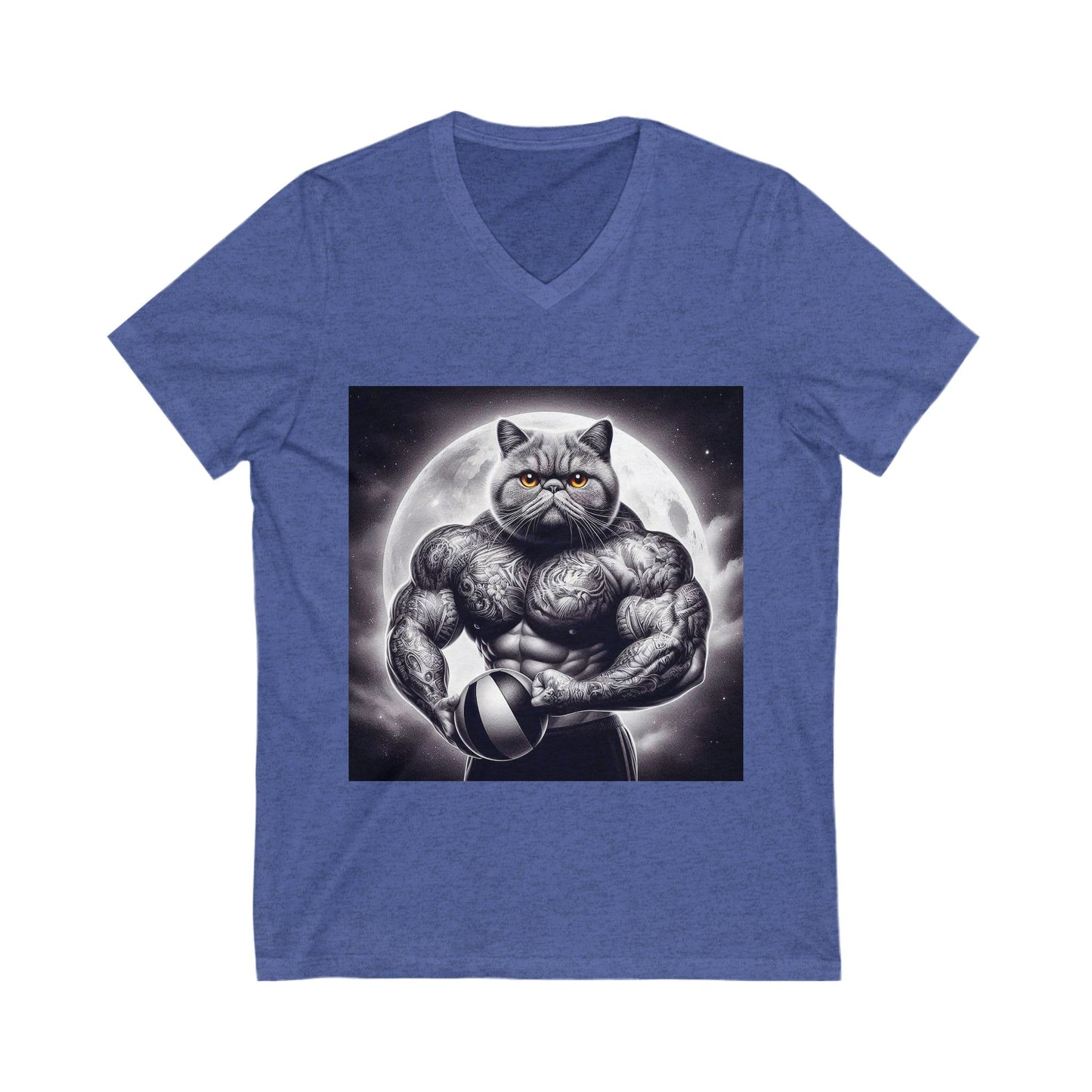 Exotic Shorthair Cat Unisex Jersey Short Sleeve V-Neck Tee