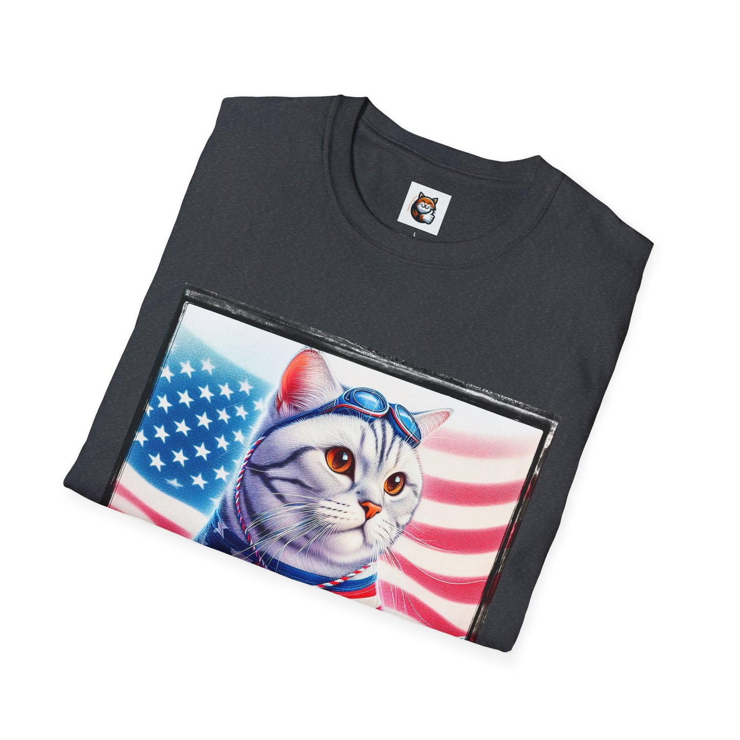 American Shorthair americsn flag Softstyle T-Shirt