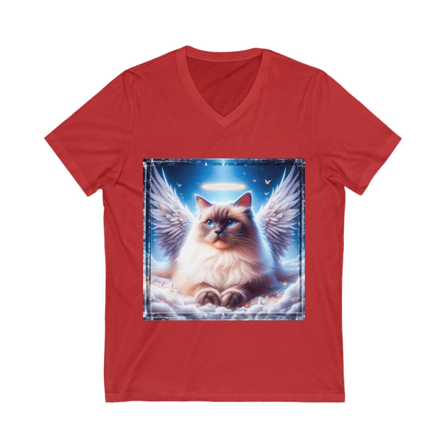 Birman heaven Jersey Short Sleeve V-Neck Tee