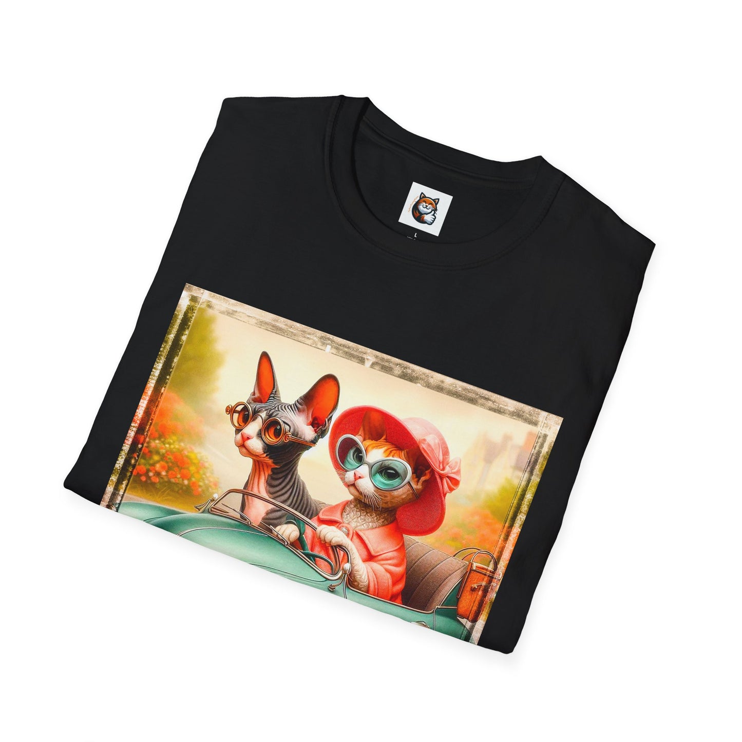 Wacky Cornish Rex Cat friends driving T-Shirt
