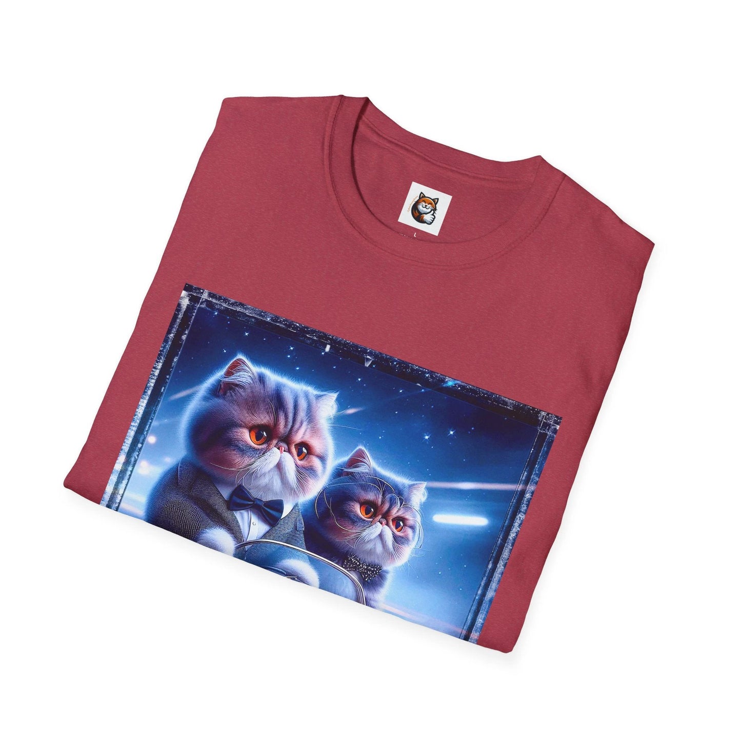 Wacky Exotic Shorthair Cat Unisex Softstyle T-Shirt by Printify