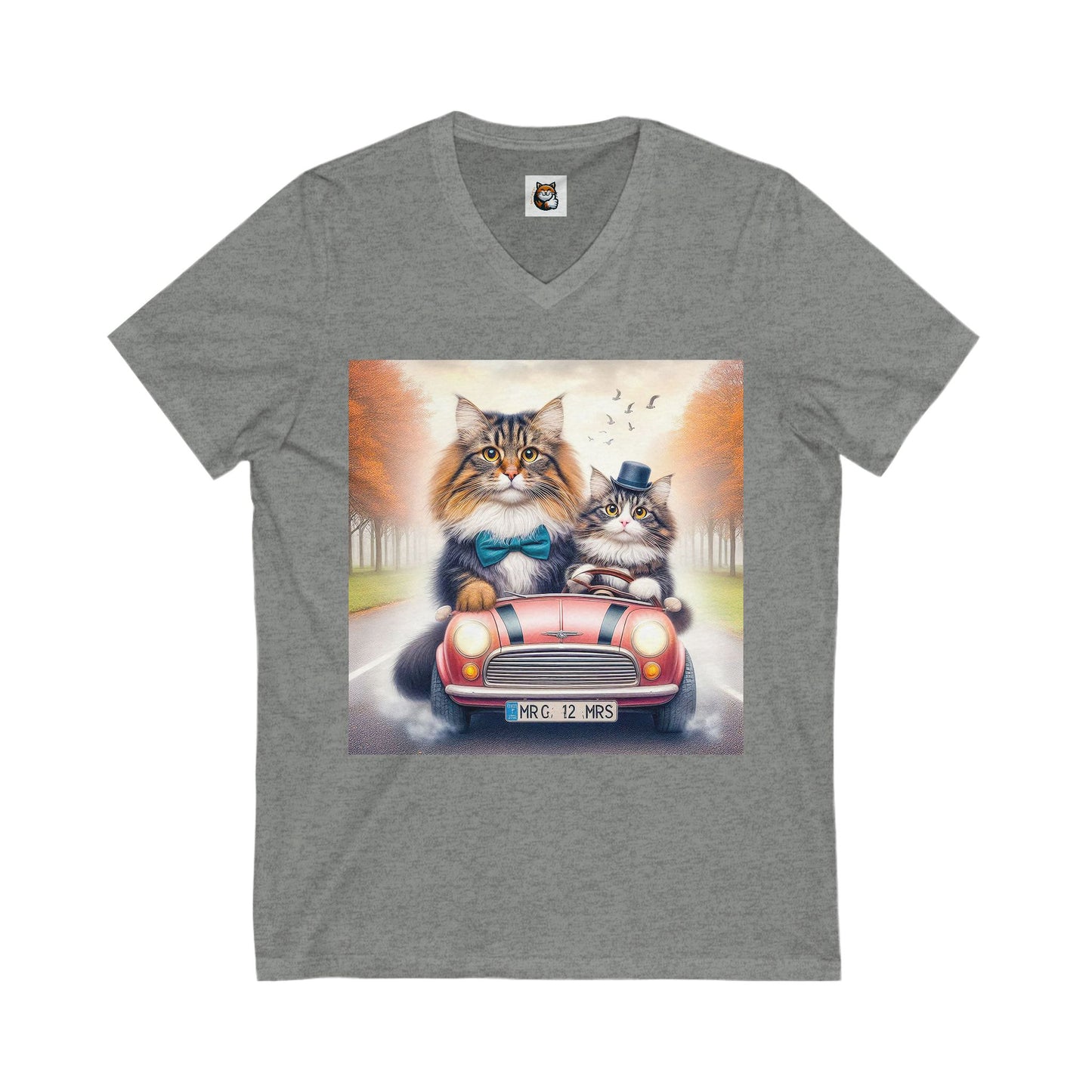 Wacky Norwegian Forest Cat Unisex Jersey Short Sleeve V-Neck Tee