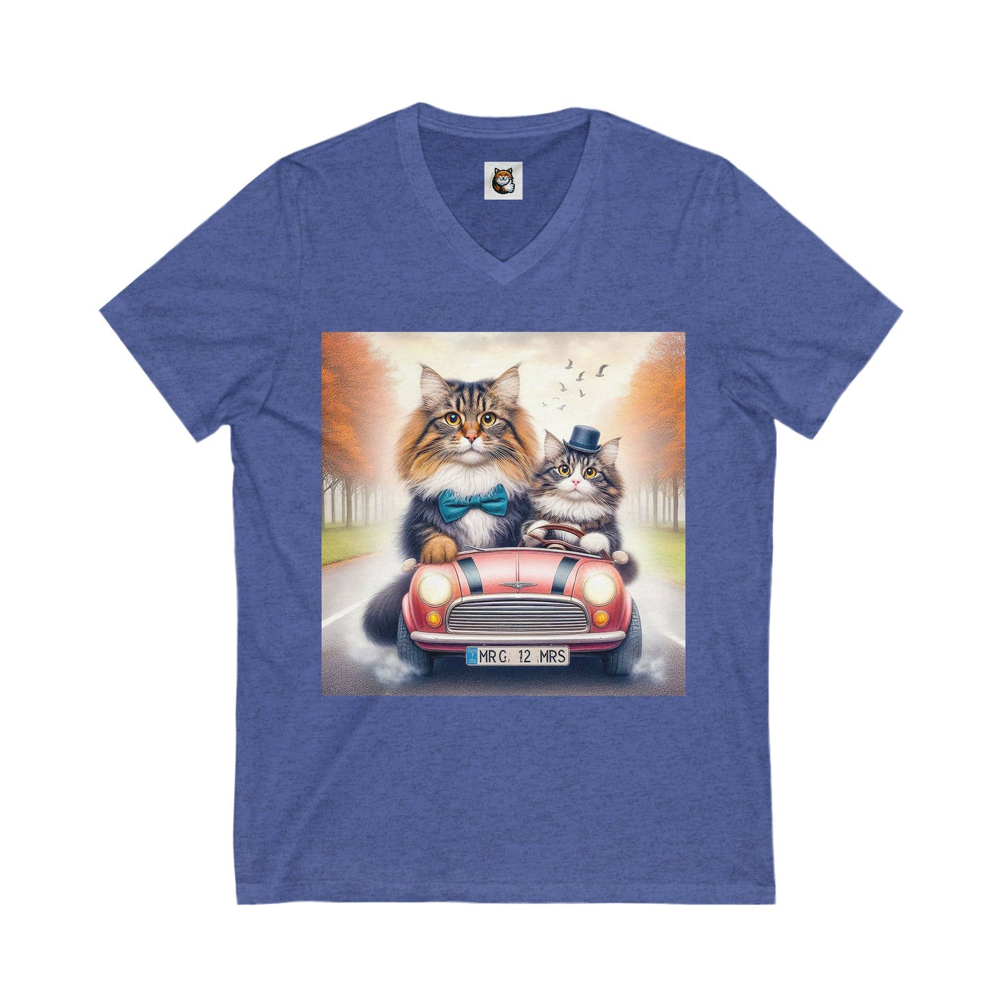 Wacky Norwegian Forest Cat Unisex Jersey Short Sleeve V-Neck Tee