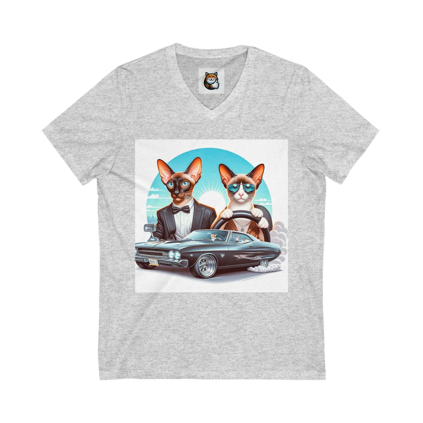 Wacky Oriental Shorthair Unisex Jersey Short Sleeve V-Neck Tee