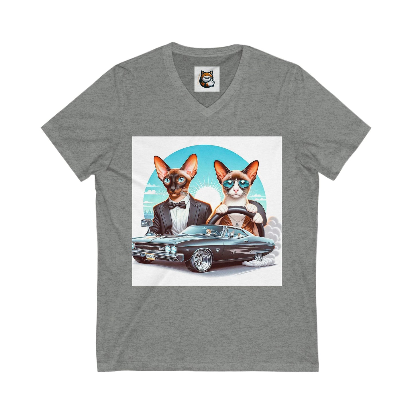Wacky Oriental Shorthair Unisex Jersey Short Sleeve V-Neck Tee