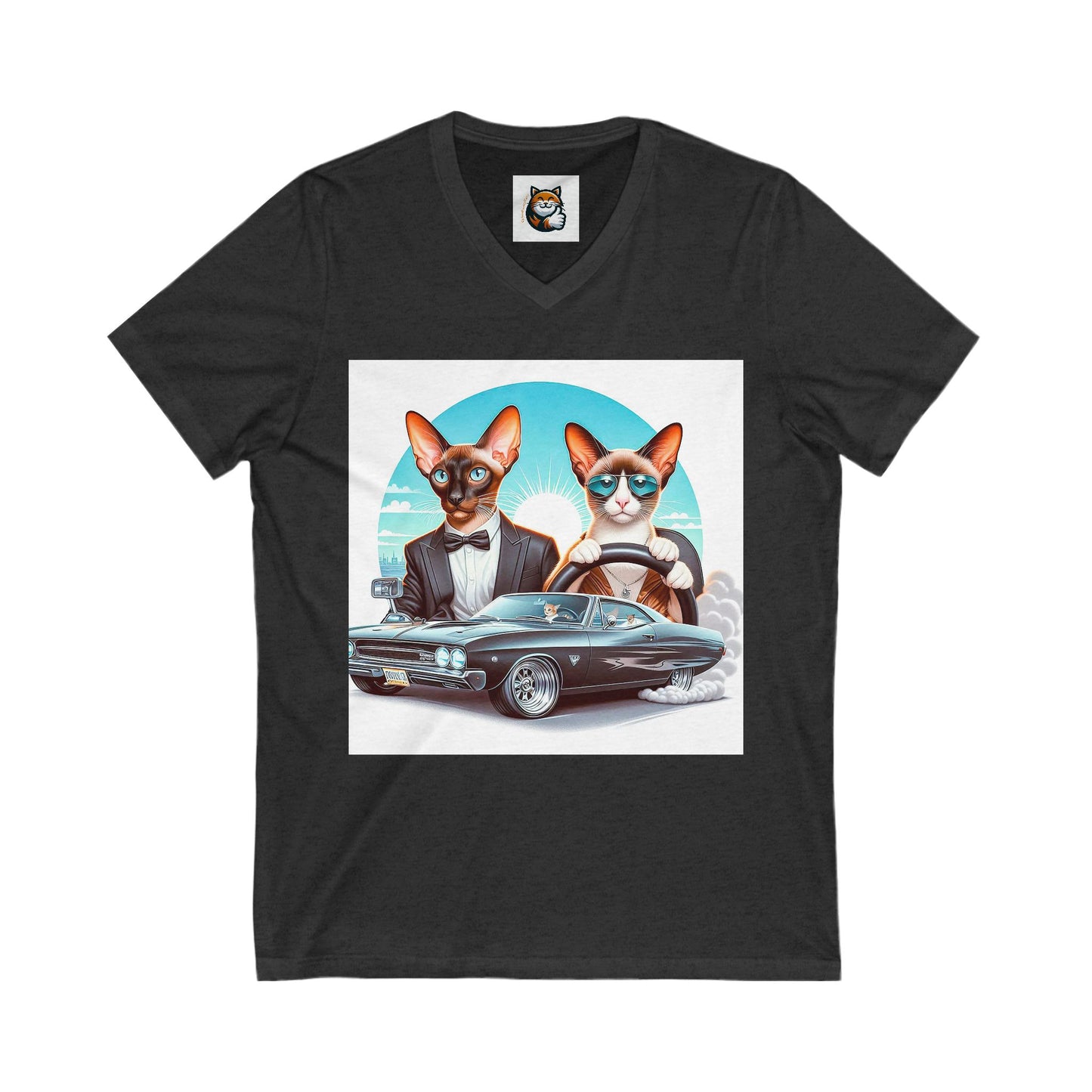 Wacky Oriental Shorthair Unisex Jersey Short Sleeve V-Neck Tee