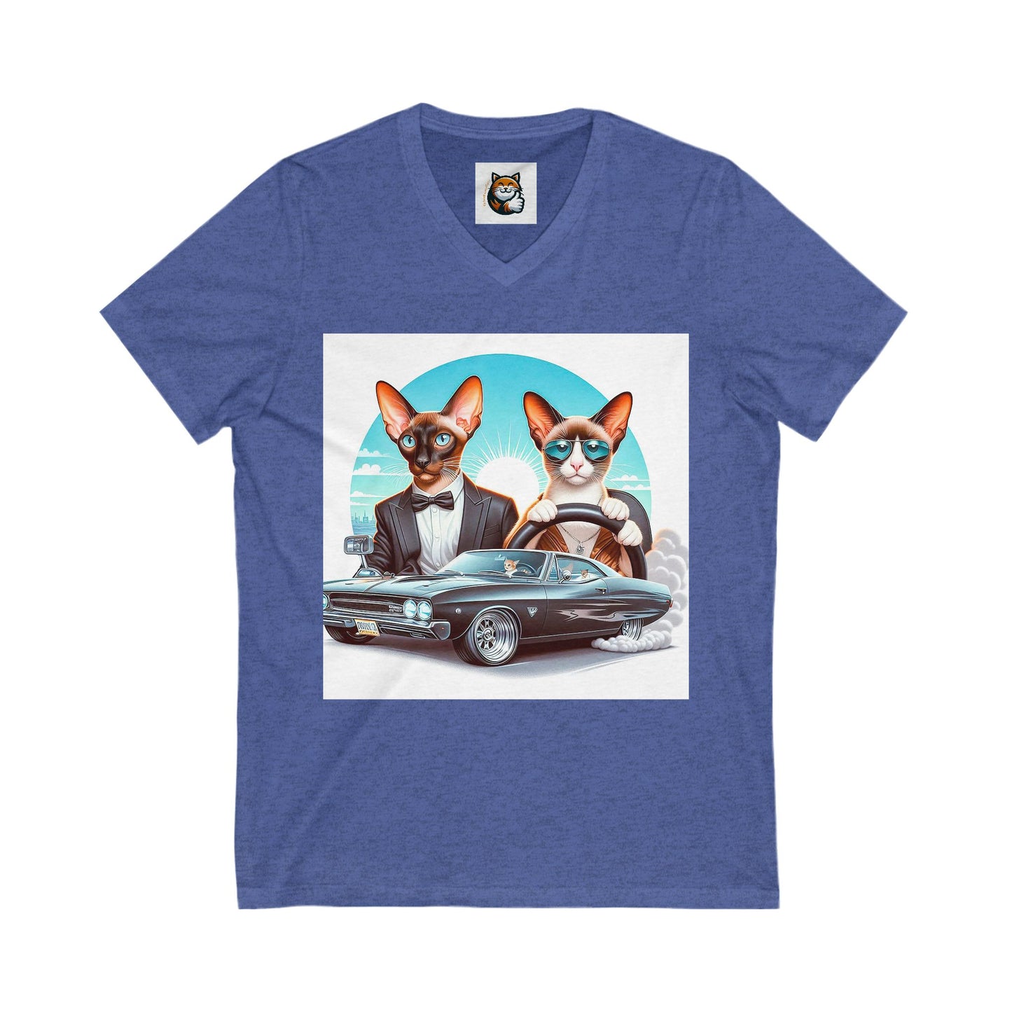 Wacky Oriental Shorthair Unisex Jersey Short Sleeve V-Neck Tee