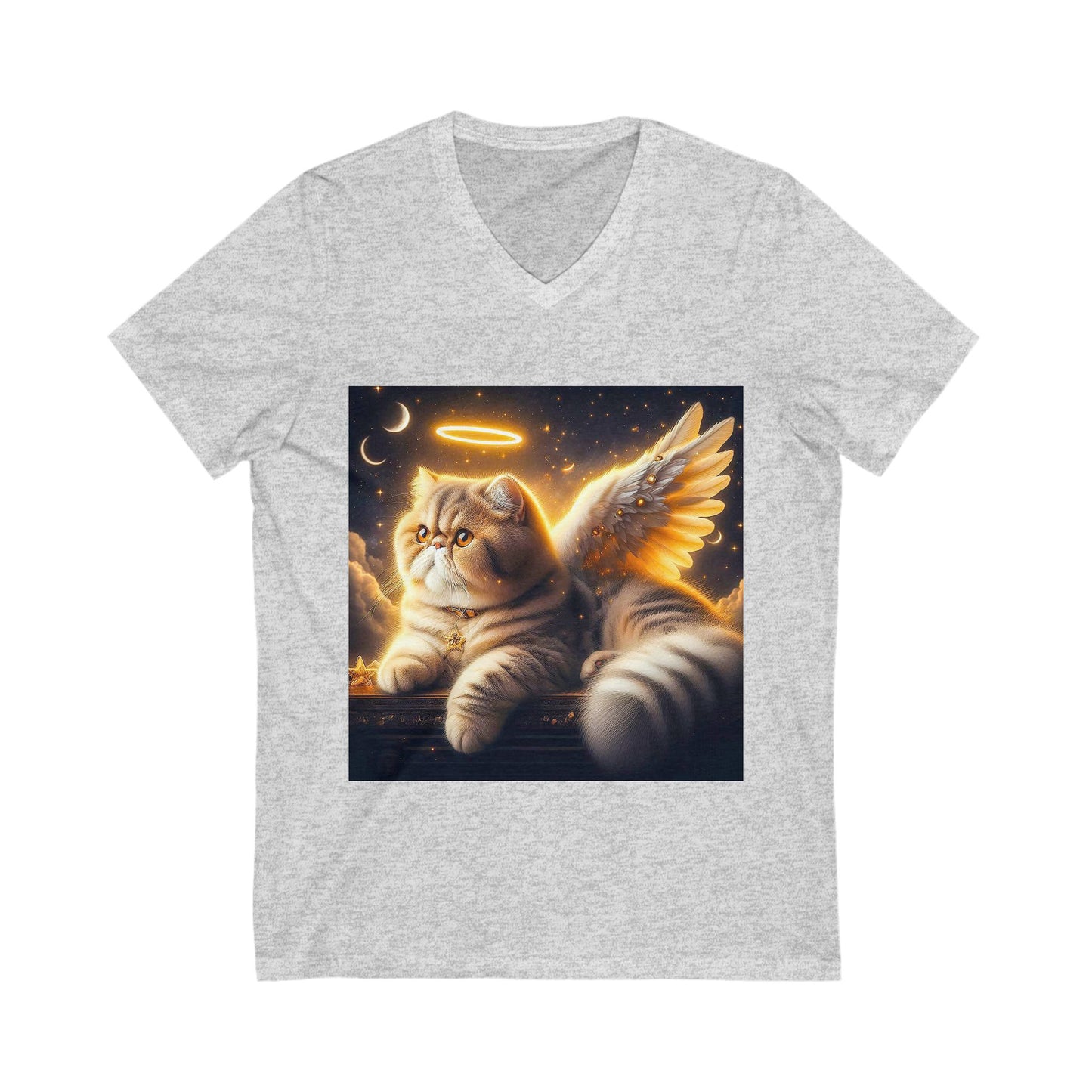 Exotic Shorthair Cat heavenly Angel Short Sleeve V-Neck Tee