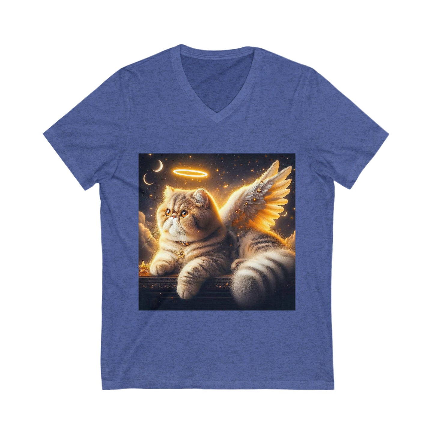 Exotic Shorthair Cat heavenly Angel Short Sleeve V-Neck Tee
