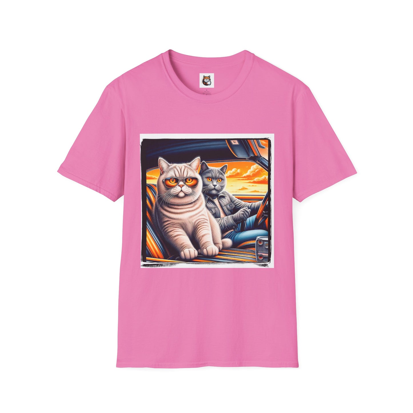 British Shorthair friends driving Softstyle T-Shirt